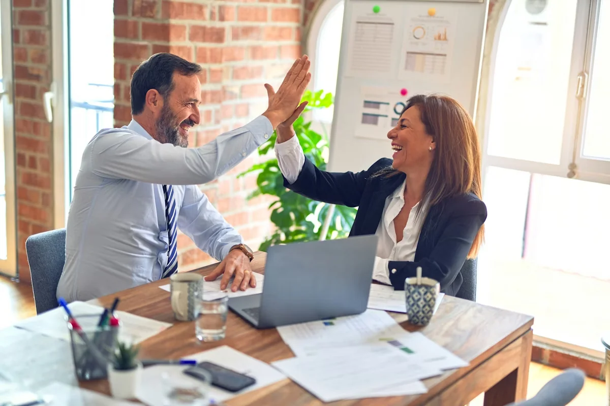 Condominium manager analyzing documents